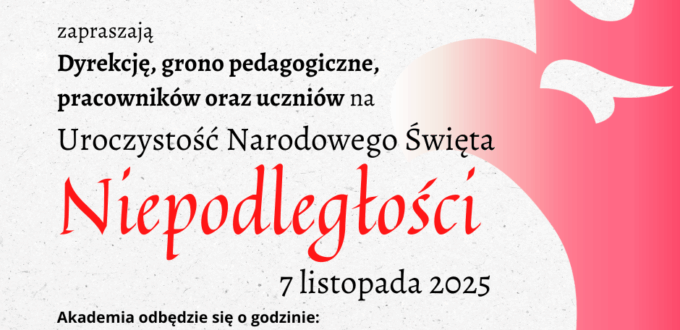 zaproszenie na uroczystość Narodowego Święta Niepodległości